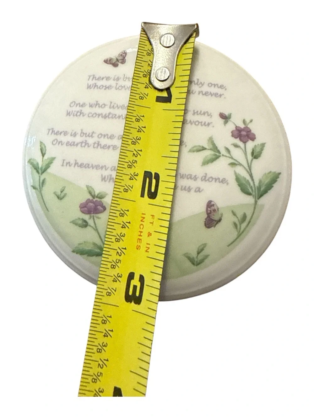Belleek Ireland Mother Poem Trinket Box Floral Butterfly Shamrock Porcelain